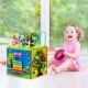 Colorful 5-in-1 wooden activity cube toy featuring a bead maze, xylophone, and animal patterns for early learning fun.
