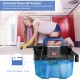Cordless 18V wet-dry vacuum with 2.7-gallon tank, featuring automatic power off and ergonomic handle for easy carrying.