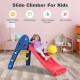 Children's folding plastic slide with easy climb steps, smooth surface, and stable triangular structure for safe play.