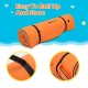 Three-layer orange water floating pad, made of eco-friendly XPE foam, easy to roll up and store for summer fun.