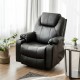 Black electric power lift recliner chair with massage features, overstuffed backrest, and cup holders for ultimate.