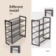 4-tier metal shoe rack with flat and slant installation options, suitable for entryway storage of up to 16 pairs of.
