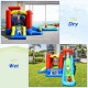 9-in-1 inflatable kids water slide bounce house with slide, splash pool, and ball pit for outdoor summer fun.