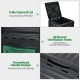 80-gallon outdoor composter with large openable lid, bottom exit door, and ventilation holes for efficient composting.
