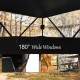Close-up of the 3 Person Portable Surround View Tent featuring slide mesh windows for enhanced visibility while hunting.