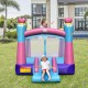 Children sliding down the vibrant slide of the 3-in-1 Princess Theme Inflatable Castle, designed for fun and safety.