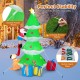 7 feet inflatable Christmas tree featuring Santa and dog, with LED lights, ground stakes, and built-in sandbag for.