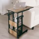C-Shape mobile snack end table with a spacious surface and integrated storage, designed for easy access and mobility.