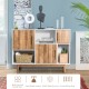 Sideboard storage cabinet featuring six compartments, engineered wood construction, and a stylish irregular design for.