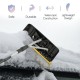 Telescoping snow roof rake with large blade, lightweight aluminum tube, and non-slip handle for easy snow removal.