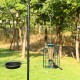 Caged tube wild bird feeder with squirrel-proof design, featuring four feeding ports and a metal seed guard for outdoor.