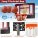 Portable basketball hoop with adjustable height, shatterproof backboard, and built-in wheels for easy mobility outdoors.