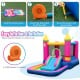 Inflatable bounce house with slide and ball pit, made of durable oxford fabric, perfect for kids' outdoor fun.