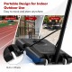 Basketball hoop system with adjustable height, built-in wheels for easy movement, ideal for playgrounds and backyards.