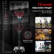 Basketball hoop system with adjustable height from 4.25 to 10 feet, featuring a shatterproof backboard and two nets.