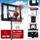 Basketball hoop system with shatterproof backboard, adjustable height, and weather-resistant net for outdoor play.