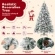 7 ft artificial Xmas tree with 1270 lush branch tips, white flocking, and 320 LED lights for festive decoration.