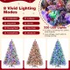 7 ft artificial Xmas tree with 320 LED lights, flocked branches, and 8 lighting modes for festive decoration.