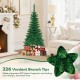 4.5 ft pre-lit artificial fir pencil Christmas tree with 150 LED lights, featuring 226 branch tips for a realistic look.