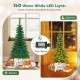 4.5 ft pre-lit artificial fir pencil Christmas tree with 150 warm white LED lights, perfect for narrow spaces and.
