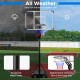 Adjustable basketball hoop with shatterproof backboard, rustproof metal poles, ideal for indoor and outdoor use.