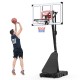 Adjustable 4.9-10 feet portable basketball hoop with fillable base, suitable for kids and adults, ideal for outdoor.
