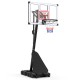 Adjustable portable basketball hoop with a fillable base, featuring a large rebounder board for versatile play.