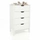 White 4-drawer dresser with minimalist design, cut-out handles, and anti-tipping kits for safe organization in any room.