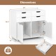 4-drawer file cabinet in white with wheels, featuring spacious storage and a modern design for home office organization.