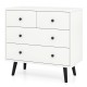 White 4-drawer dresser chest with sleek design, metal knobs, and sturdy construction for stylish storage solutions.