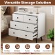 White 4-drawer dresser chest with sleek design, perfect for organizing clothes and accessories in any room.