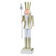 4 FT Christmas nutcracker in white and gold with a high hat and scepter, perfect for indoor and outdoor holiday.
