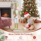 4 FT Christmas Nutcracker in white and gold with scepter, perfect for indoor and outdoor holiday displays.