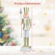 4 FT Christmas nutcracker with a golden hat and scepter, featuring a sturdy base for indoor and outdoor holiday.