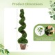 Artificial 4 feet boxwood spiral tree with lush green leaves in a weighted retro planter, perfect for indoor or outdoor decor.