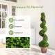 Artificial 4 feet boxwood spiral tree with lush green leaves, sun-resistant PE material, perfect for indoor or outdoor decoration.