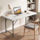 Portable 4 feet white camping table with HDPE tabletop and metal legs, ideal for indoor and outdoor use.
