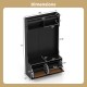 Dimensions of the 4-in-1 hall tree with coat rack, featuring a spacious shelf and flip drawers for entryway storage.