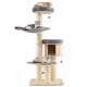 Multi-layer 68.5-inch wooden cat tree with plush hammocks, sisal posts, and cozy condo for playful cats.