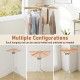 Foldable clothes drying rack with 8 bamboo rods, showcasing multiple configurations for versatile drying options.