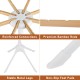 Foldable clothes drying rack with 8 bamboo rods, stable metal legs, and non-slip foot pads for secure drying.