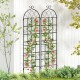 Metal garden trellis set with elegant vine design, ideal for supporting climbing plants in outdoor gardens.