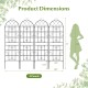 Four-panel metal garden trellis measuring 71" x 20", perfect for supporting climbing plants in outdoor settings.