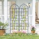 Metal garden trellis with elegant vine design, 71" x 20", perfect for supporting climbing plants in outdoor settings.