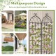 Metal garden trellis set for climbing plants, 86" x 20", sturdy, rustproof, ideal for patios, gardens, and balconies.