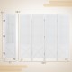 4-panel white folding room divider with pegboard design, solid wood frame, ideal for home or commercial display use.