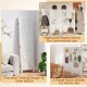 4-panel pegboard display stand in white, featuring a solid wood frame, ideal for home use or commercial exhibitions.