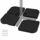 4-piece heavy-duty black cantilever umbrella base with U-locking pins for stability, fits 9-10 ft umbrellas.
