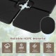 4-piece heavy-duty square base plates in black, made of weather-resistant HDPE, designed for 9-10 ft offset umbrellas.