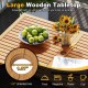 Large wooden tabletop with a 1.97" umbrella hole, ideal for outdoor dining and relaxation in gardens or by the pool.